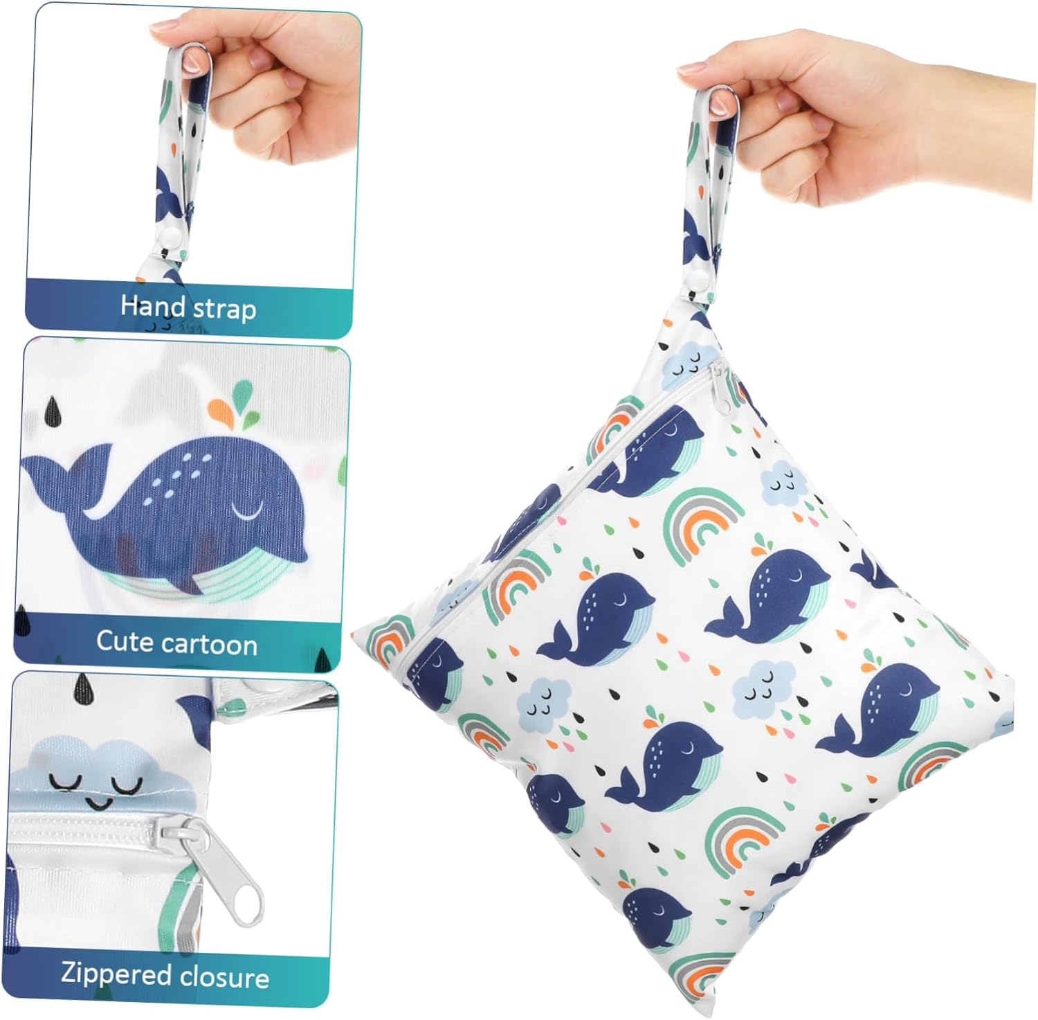 Ibasenice 2Pcs Diaper Bag Organiser Pouches Travel Laundry Bags Nappy Caddy Zipper Closure Diapers Pouch for Swimmers Daycare image number 3