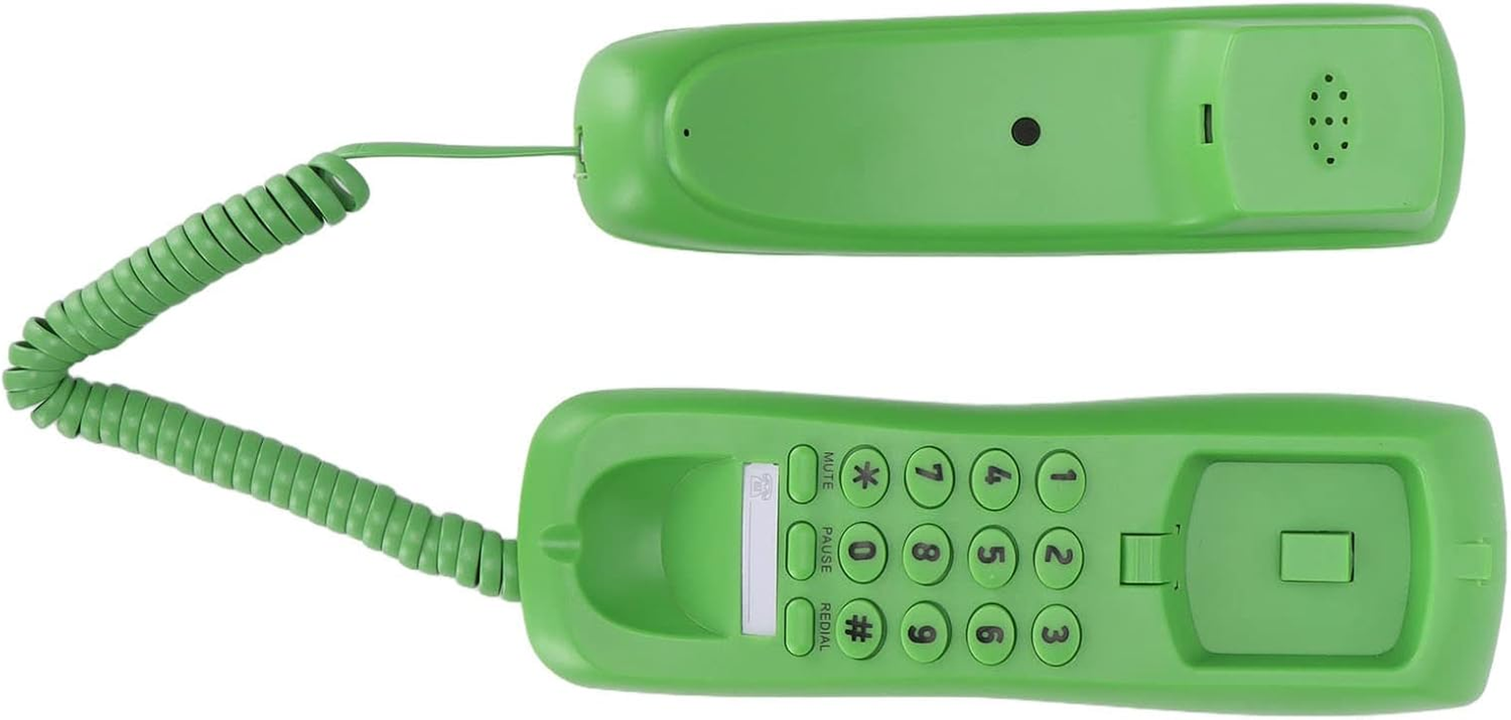 Corded Desk Telephone, Single Line Desk Fixed Telephone with Mute Pause Redial Music Function, Mini Landline Telephones for Home Hotel Office, Wall Mounted(Green) image number 2