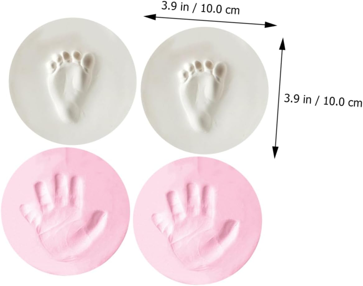 UPKOCH 4Pcs Dymadon Handprint Footprint Kit Newborn Handprint Holder Boy Girl Footprint Keepsake Birthday Shower Sturdy Safe Material image number 3