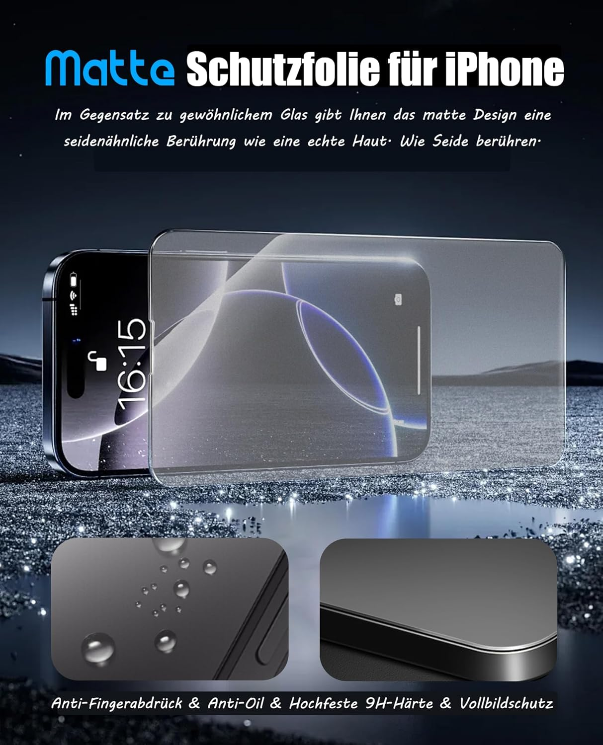 HAIWILL Pack of 3 Matte Screen Protectors for Iphone 17/17 Pro, Anti-Fingerprint, Anti-Reflective, Anti-Scratch Screen Protector, 9H Tempered Glass for Apple 17 Pro/17.6.3 Inches