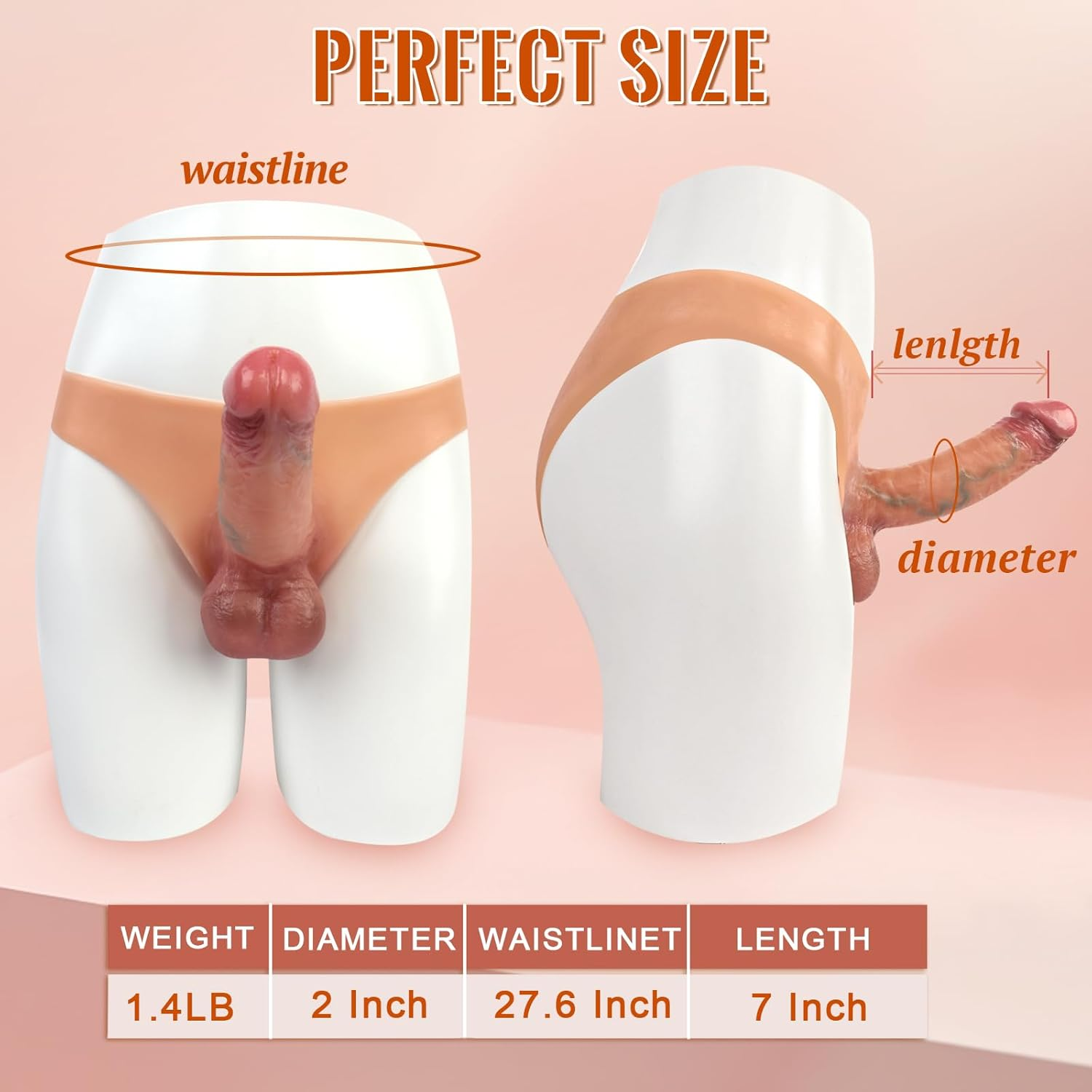 Strap-On Dildo Panties, Ultra Elastic Silicone Wearable Panties with 7 Inch Realistic Solid Dildos, Transgender Clothing Adult Toys, G Spot Vagina Stimulator Sex Toys for Lesbian Couples image number 2