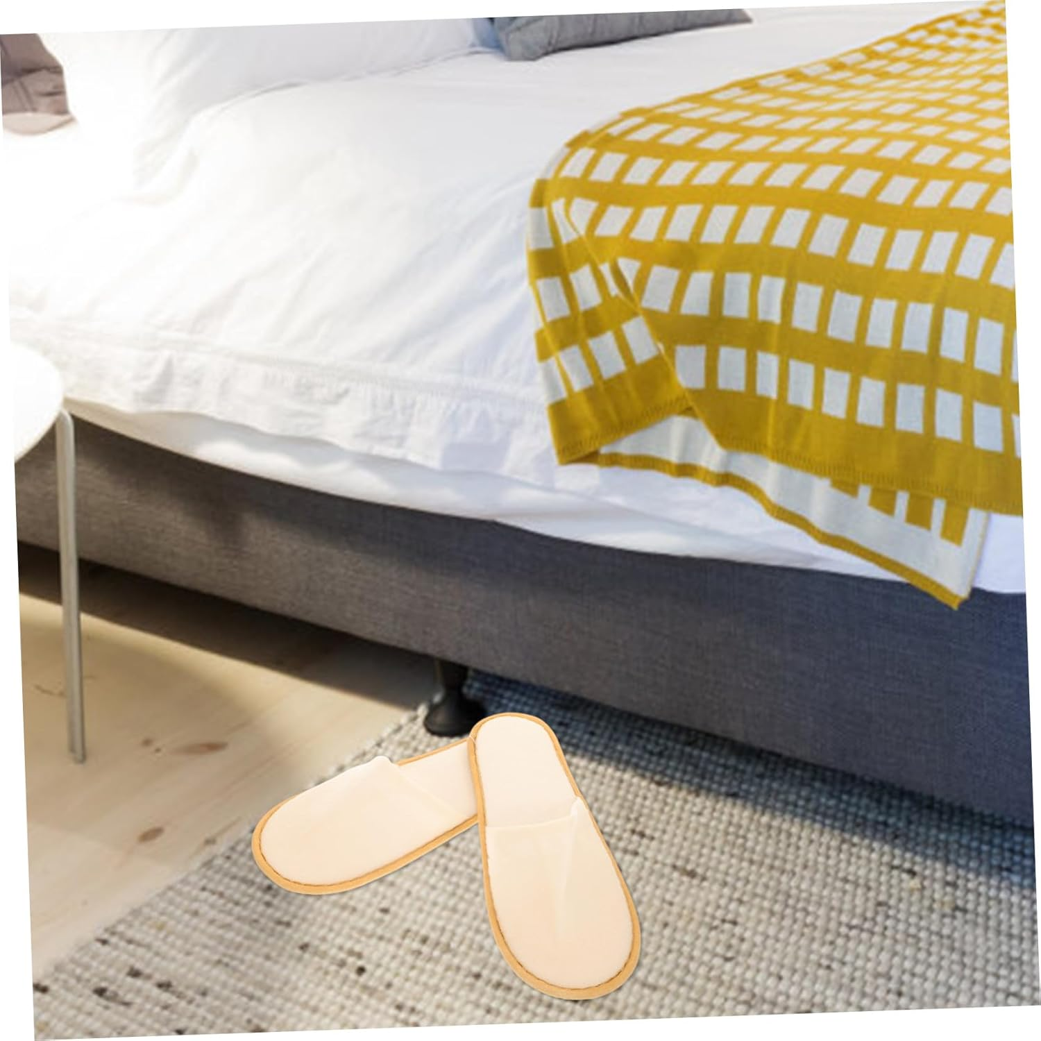 TOVINANNA 6Pairs Disposable Slippers Fleece Home Slippers for Guests Wedding Spa Bathroom image number 3