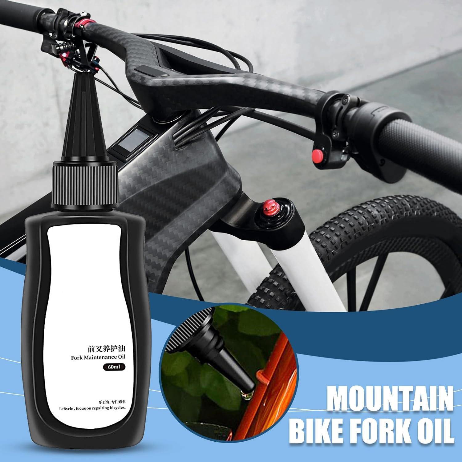 Fork Lube Mountain Bike,Rust Dirt Lubricant Fork Lube Oil - Suspension Enhancement Supplies Long Lasting Lubrication for Beginners Enthusiasts Professionals image number 5