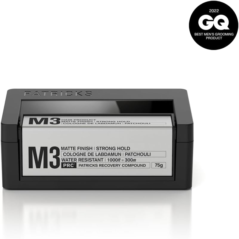 PATRICKS | M3 Matte Pomade | Strong Hold Styling Product for Men | Thickening Paste | for Coarse to Thick Hair Control | Water Resistant | Travel Size | 75G image number 2