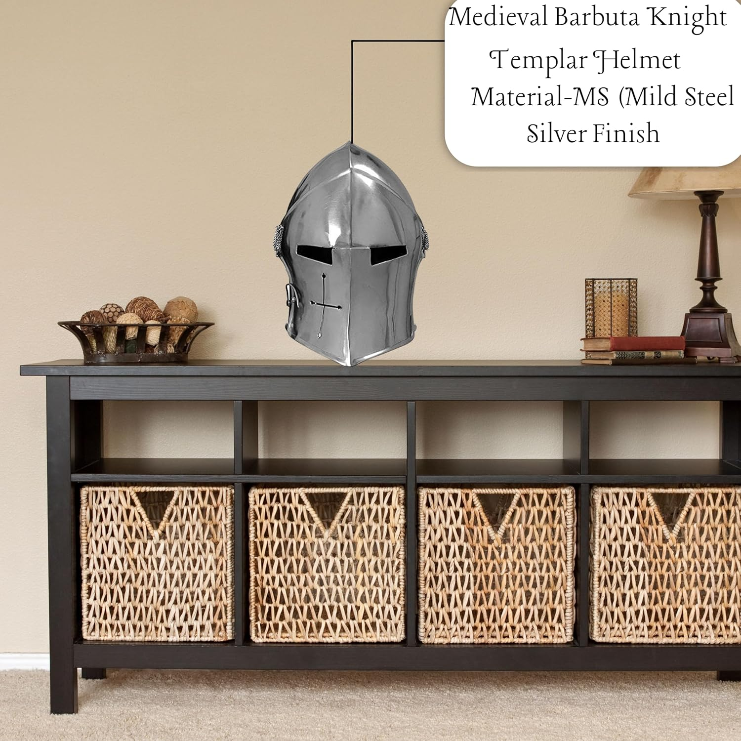 MIR Medival Barbuta Helmet Knights Templar Crusader Armour Helmet (Steel) image number 2