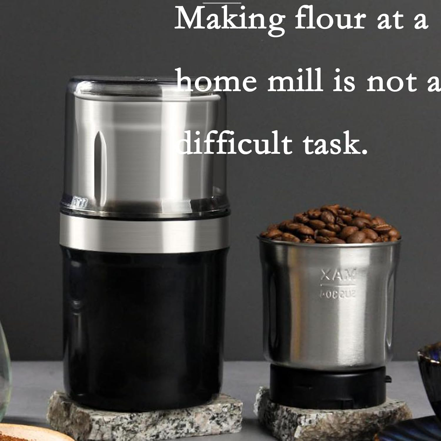 Electric Multi-Use Cup Grinder Large Capacity Stainless Steel, Detachable Cup, Coffee Grinder & Spice Grinder for Home Kitchen (#1) image number 3