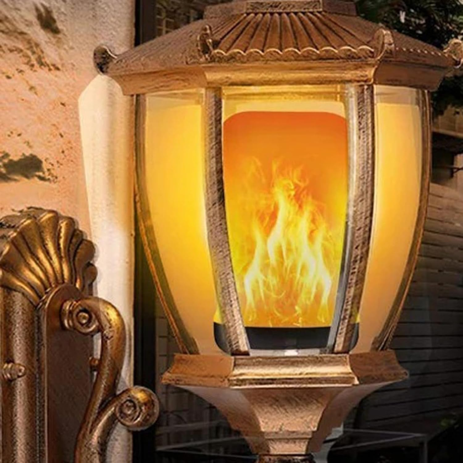 Flame Lamp - LED Flickering Light Bulb | Flame Effect Light Bulbs - 4 Lighting Modes Decorative Atmosphere LED Lamps | Flame Effect Dancing Fire Light Bulb for Home, Garden,