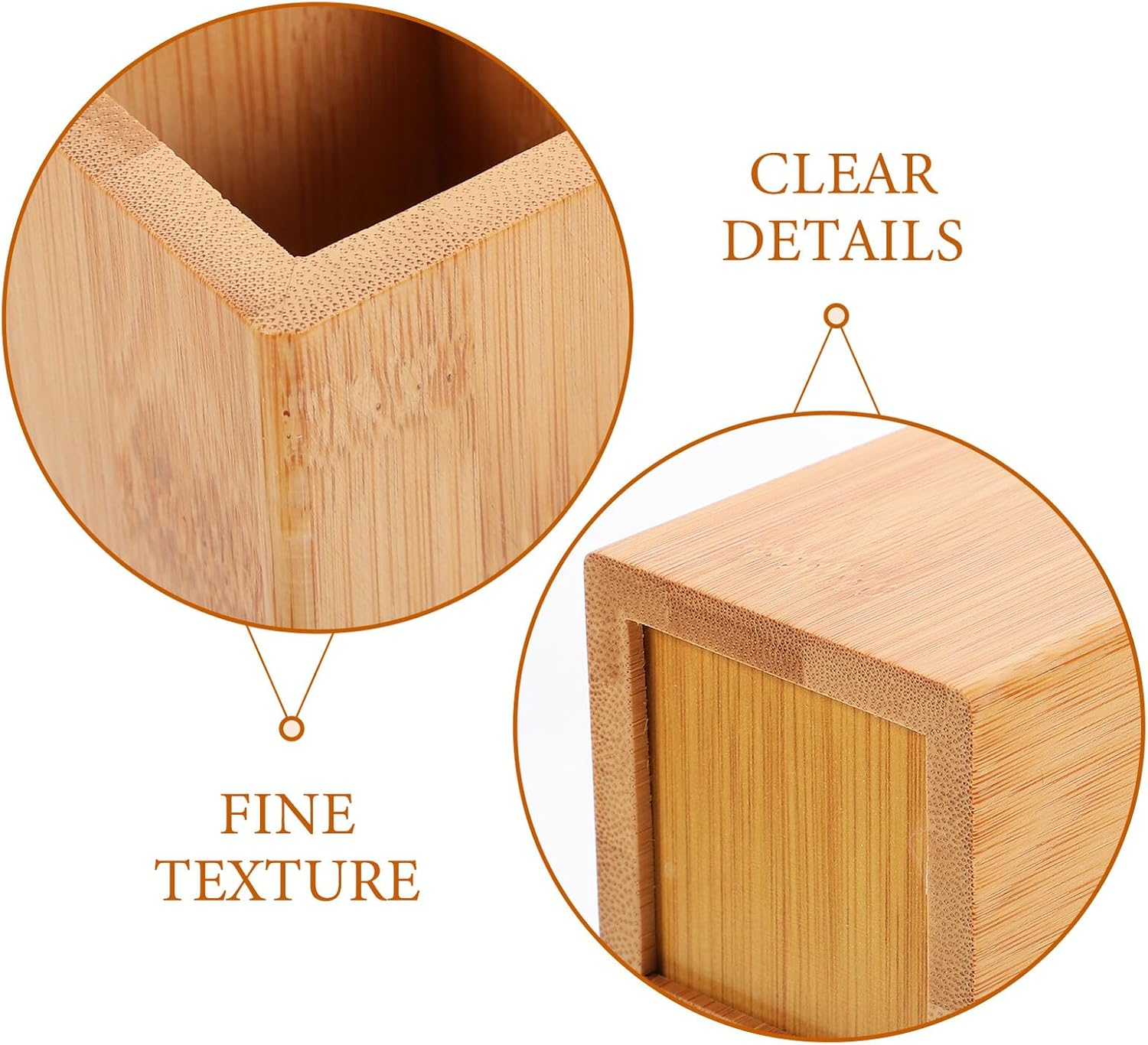 HORIALENCE 2Pcs Bamboo Pen Holder Small Desktop Organizer for Pens Makeup Brushes Multipurpose Pencil Storage Container for Home Office Desk Accessories image number 3