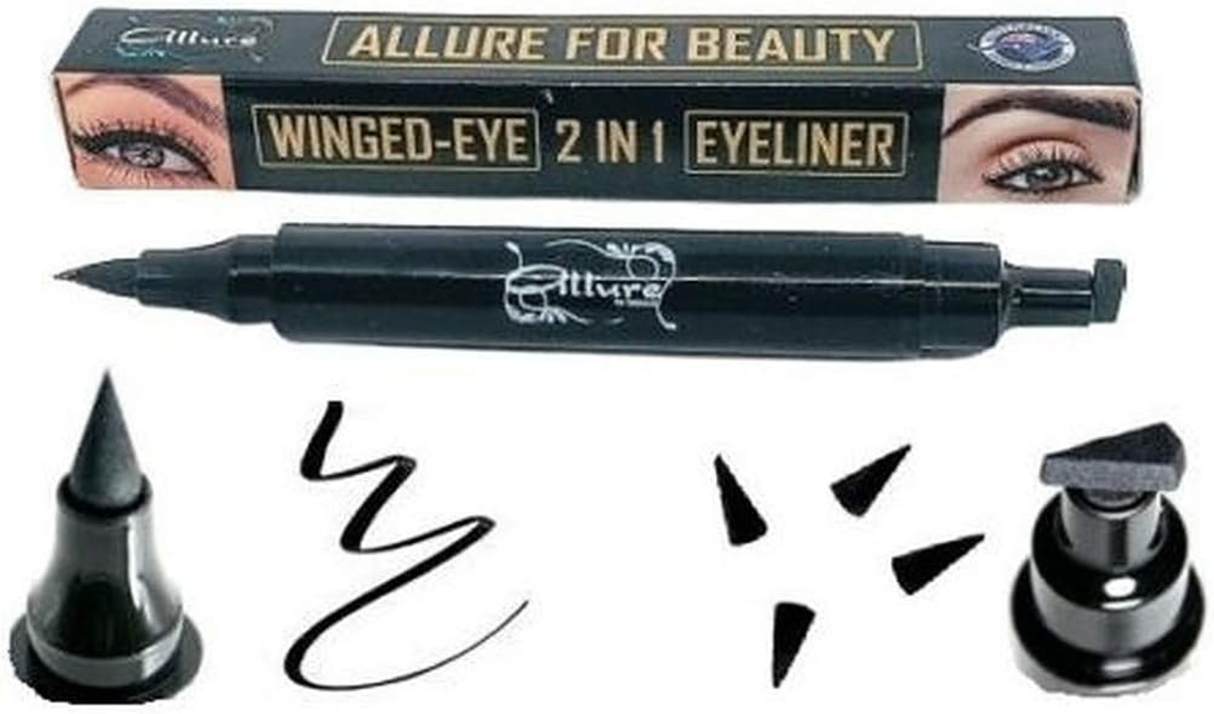 Allure Liquid Eyeliner Stamp - Double-Ended Winged Eyeliner Stamps for Perfect Wing | Triangle Stamp Eyeliner, Long Lasting Liquid Eyeliner Waterproof Smudge Proof image number 3