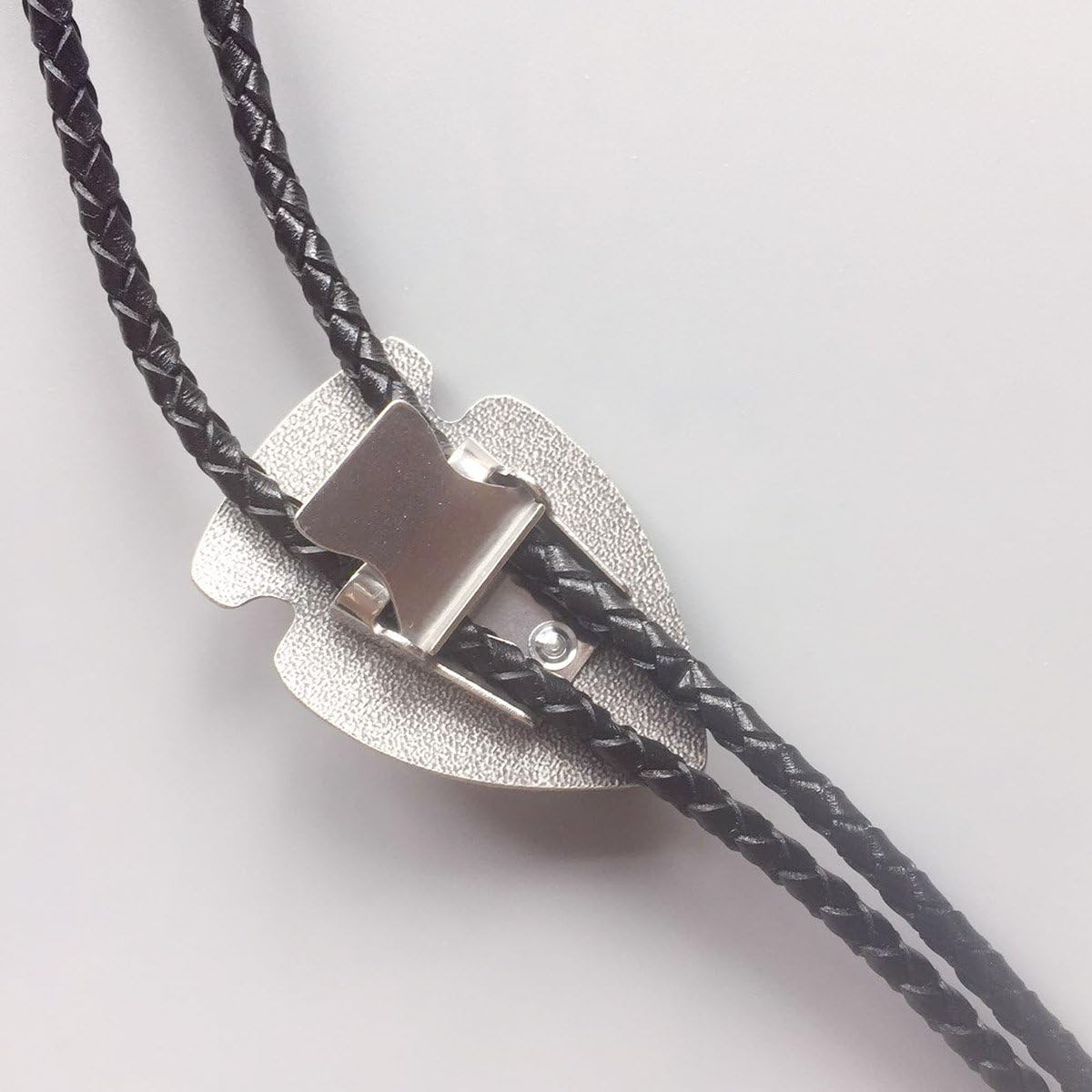 Vintage Silver Plated Arrow Malachite Stone Bolo Tie image number 4