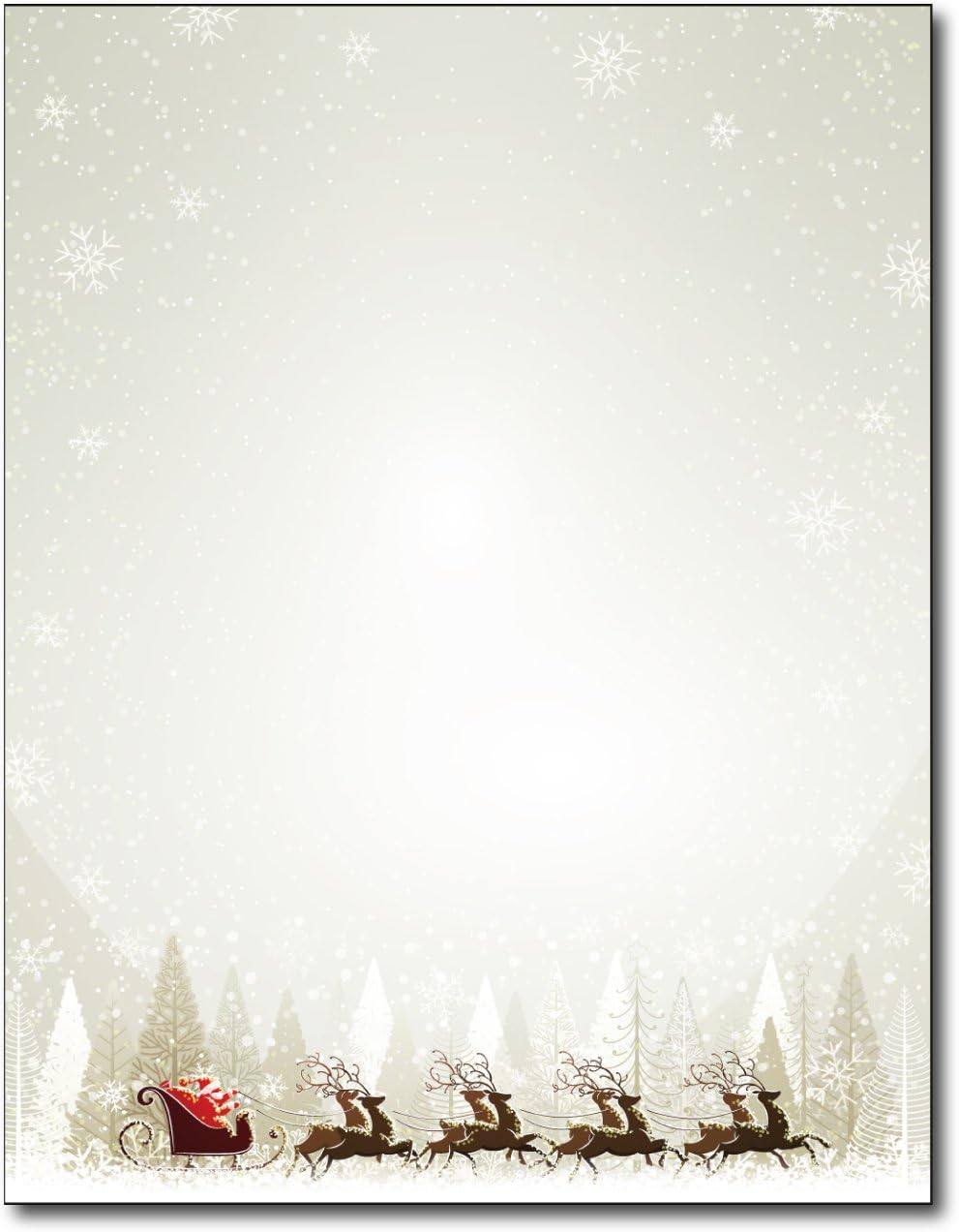 Santa & Reindeer Christmas Paper - 80 Sheets - Elegant Holiday Writing Paper for Seasonal Letters & Party Invitations - 8.5 X 11 - for Inkjet & Laser Printers image number 3