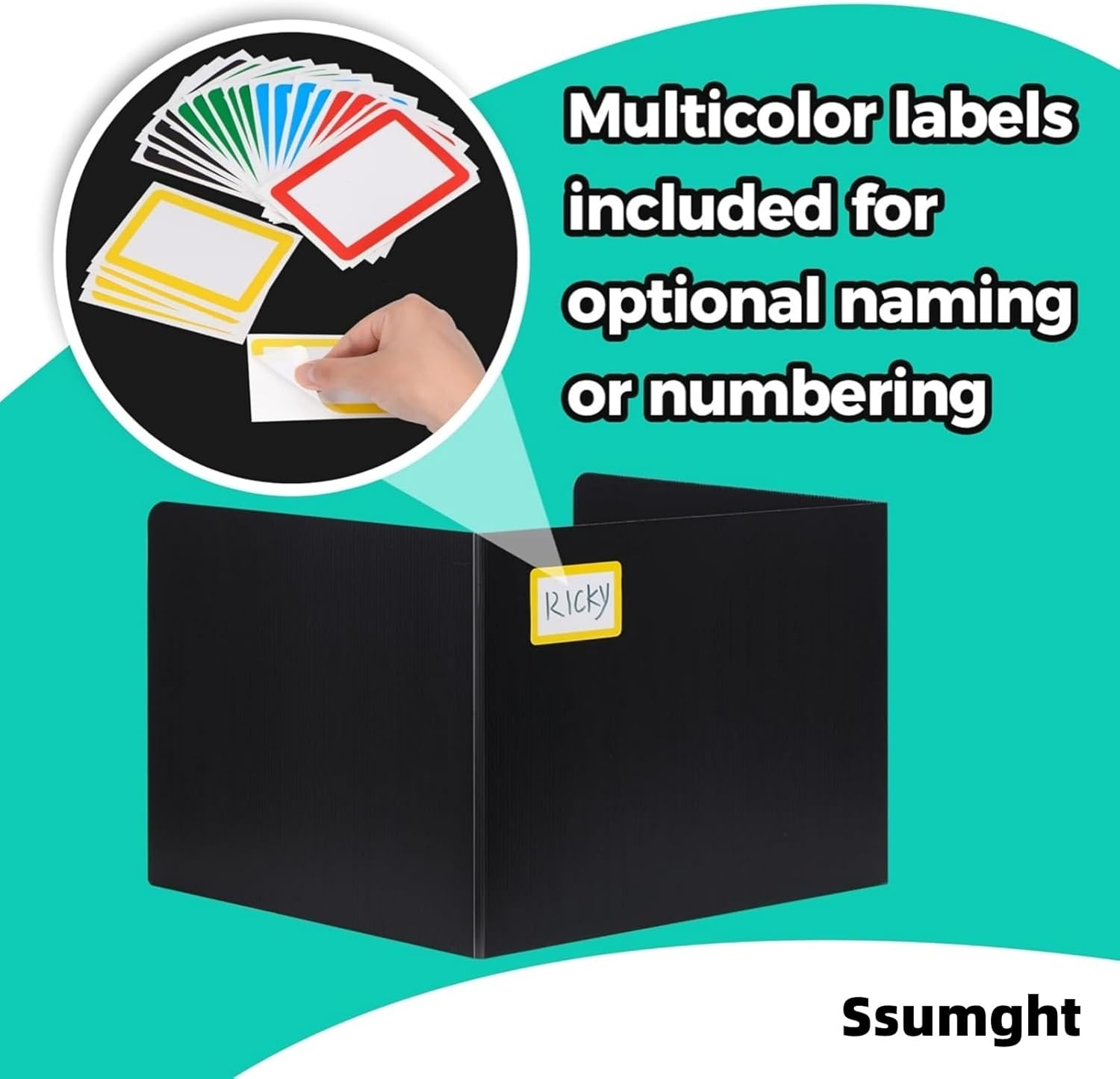 Ssumght 16 Pcs Privacy Folders for Students Privacy Boards Cardboard Desk Divider Classroom Waterproof Testing Divider Bulk for School Teacher Home Focus Study Supplies (Black) image number 3