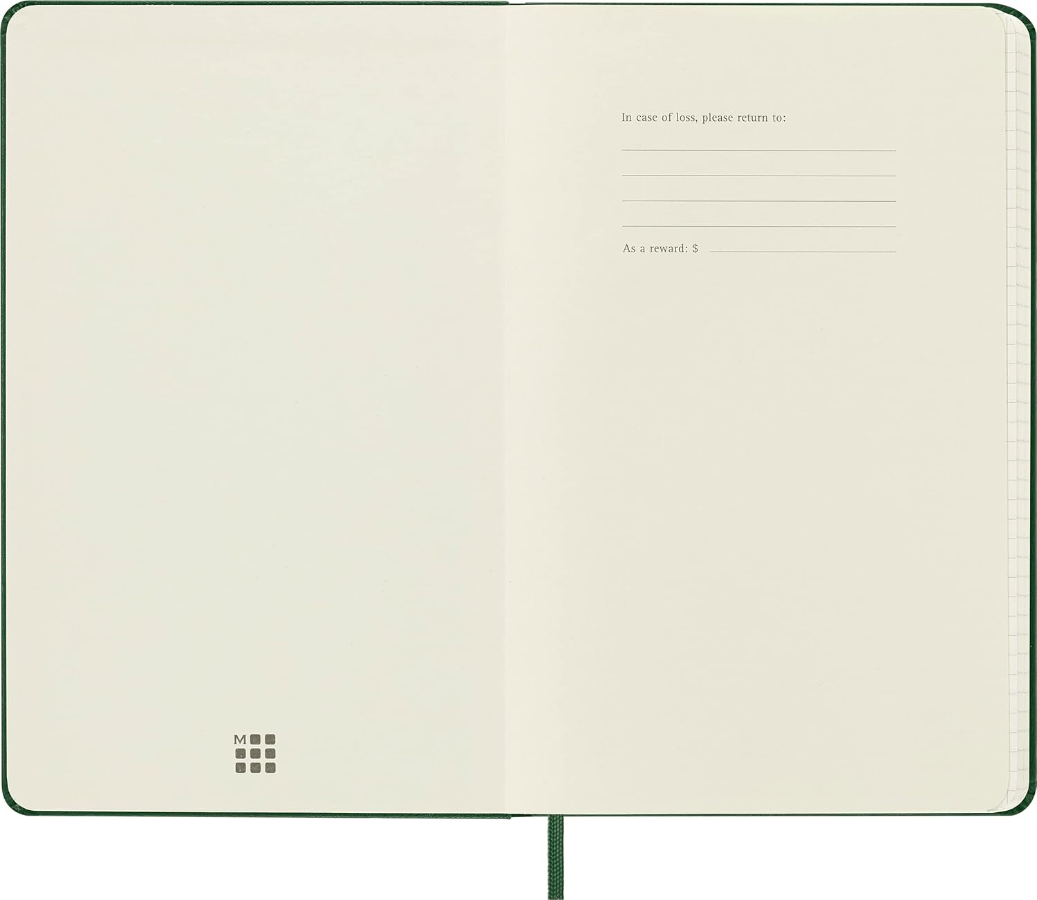 Moleskine - Classic Hard Cover Notebook - Grid - Large - Myrtle Green image number 6