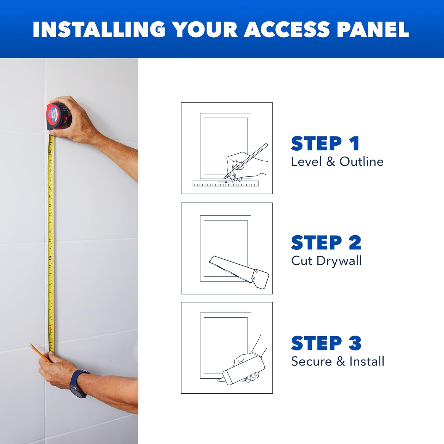 4X6 Access Panel for Drywall- Plumbing Access Panel Ceiling Access Panel Drywall Panel Attic Access Door for Wall, Ceiling, Made from Impact-Resistant Plastic (4"X6") image number 6