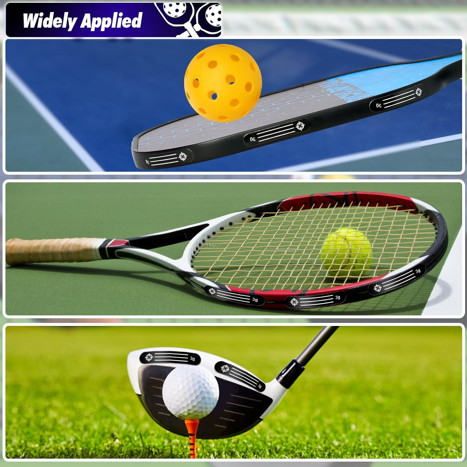 Retrora 20Pcs Pickleball Lead Tape - 3M Adhesive Lead Tape for Pickleball Paddles with Storage Box, Weighted 3G Lead Tape for Golf Clubs Tennis Racket Increase Control & Power image number 1