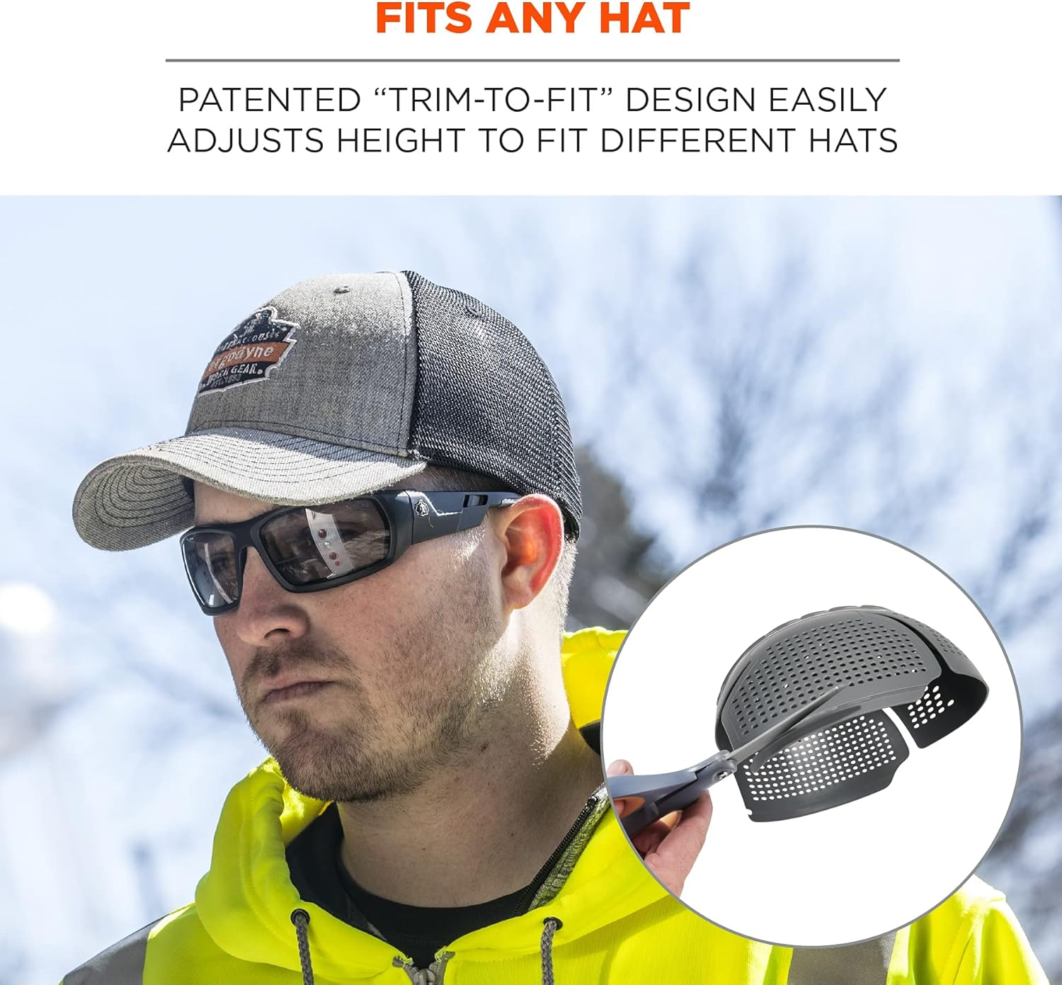 Ergodyne Skullerz 8945F(X) Universal Bump Cap Insert with Extra Venting, Fits into Any Baseball Hat, Charcoal image number 2