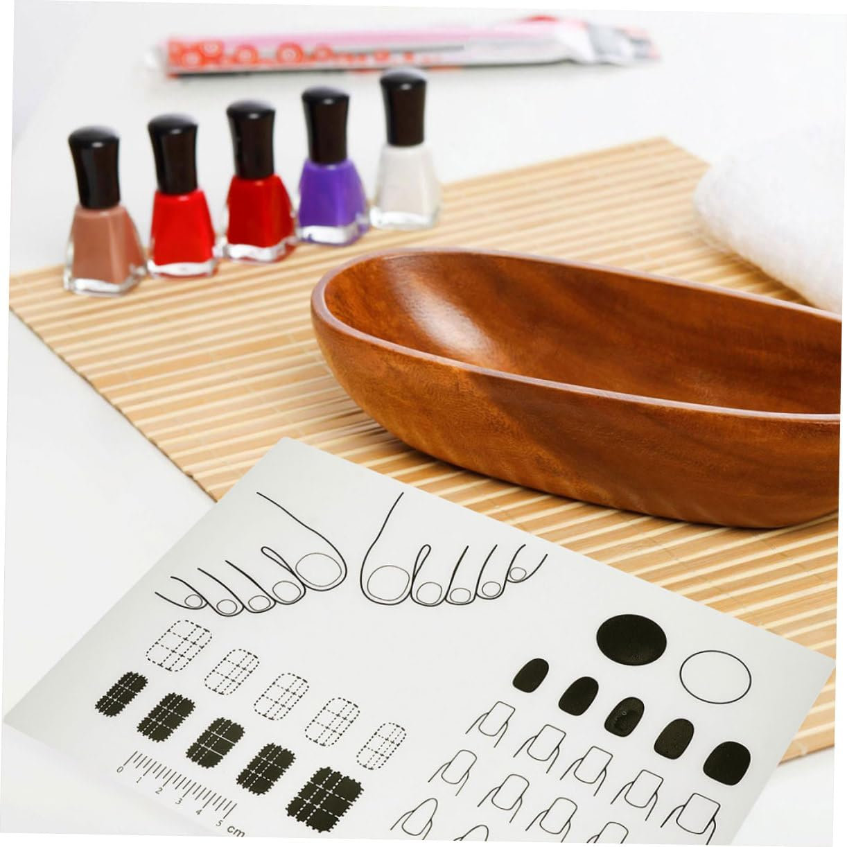 ERINGOGO 2Pcs Reusable Silicone Nail Art Practice Mat Lightweight Washable Manicure Cushion for Beginners Nail Color Mixing and Stamping Home and Salon Use image number 3