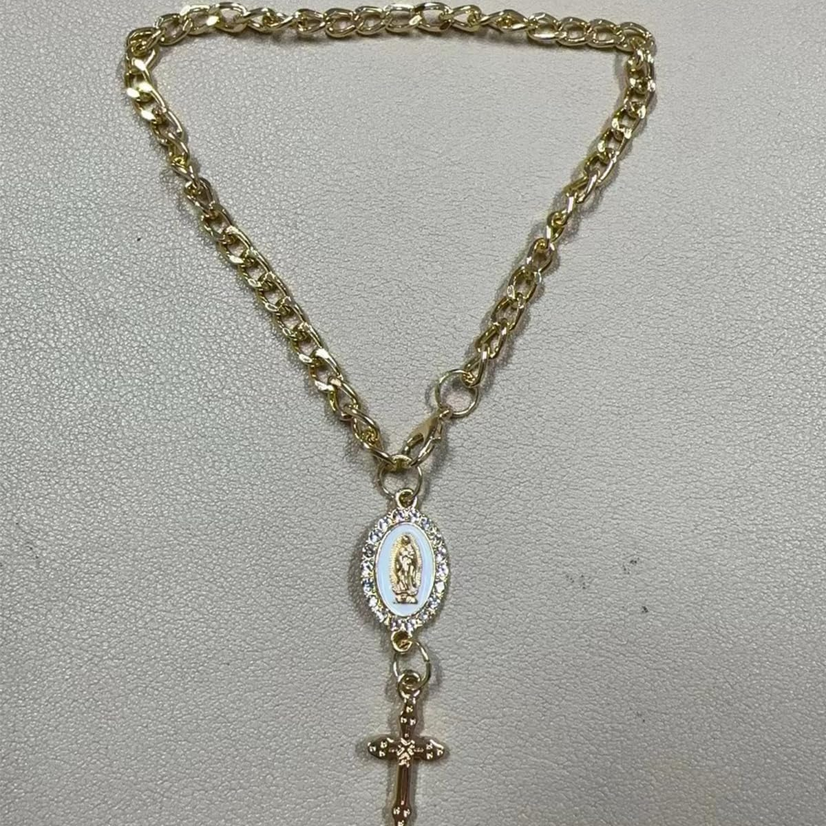 Charm Steering Wheel Rosary Accessory,Cross Pendant Car Decor,Car Rosary for Rearview Mirror,Charm Decor image number 1