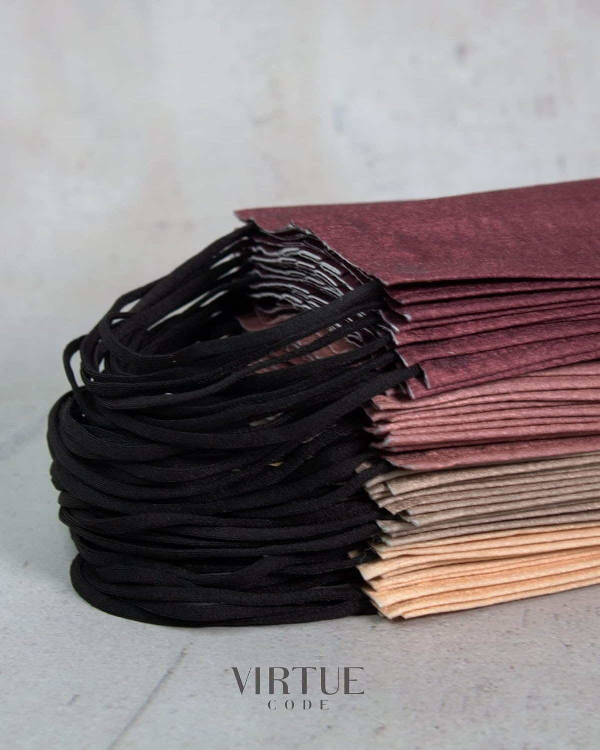 VIRTUE CODE 50 Disposable Face Masks for Men and Women. Face Mask with Elastic Ear Loops image number 2