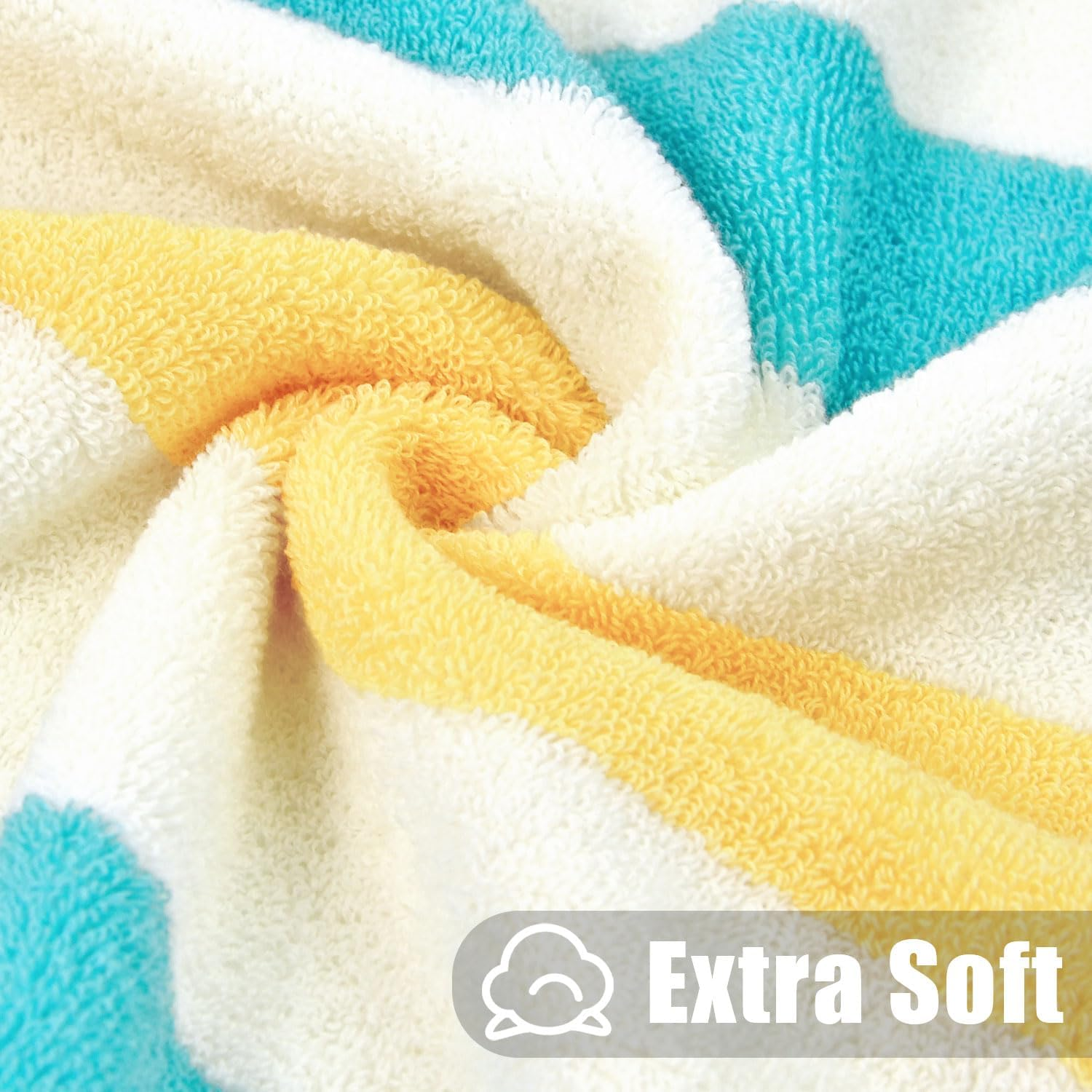 100% Cotton Bath Towels Set of 2, Highly Absorbent Towels for Bathroom, Hotel, Spa, Large Bathroom Towels Striped 55 X 27.5 Inches (Peach-Pink & Teal) - Green  Lilac image number 7