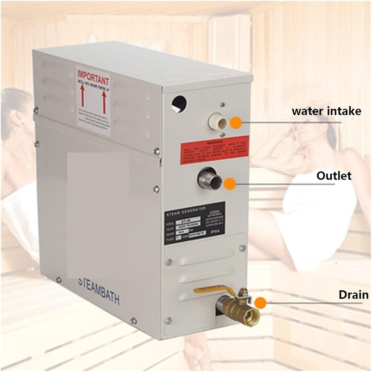 Sauna Steamer, 3KW 4.5Kw Steam Generator for Shower 380V Home Steam Machine， Sauna Bath SPA Steam Shower with Digital Controller(4.5Kw) - 4.5Kw image number 5
