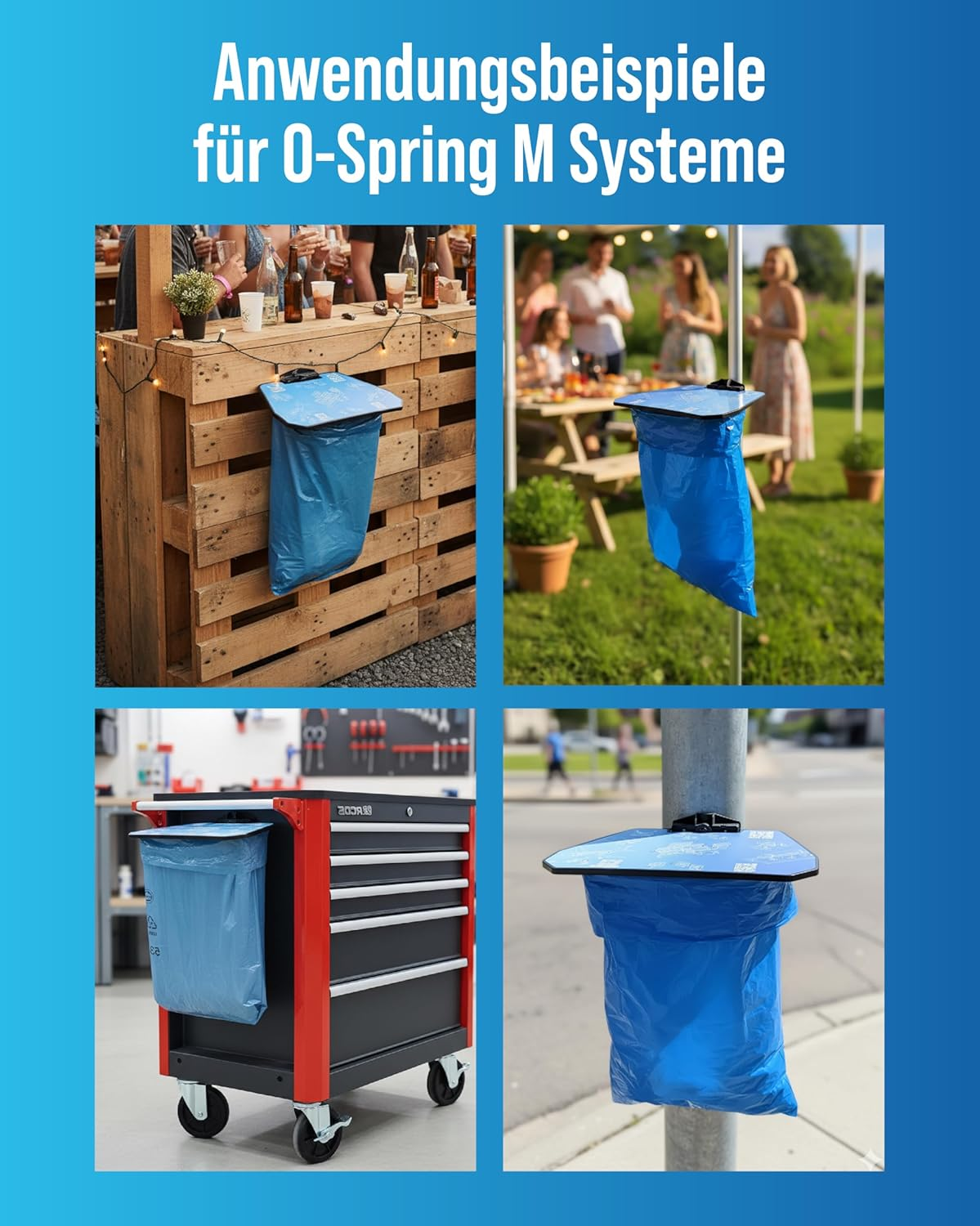 Bin Liners 35 L, in Blue Made from Recycled LDPE Material, 3 X 35 Pieces/Roll, Sturdy Robust Bin Liners Ideal for Building Cleaning, Healthcare, Catering, Kitchen Waste, Residual Waste image number 2