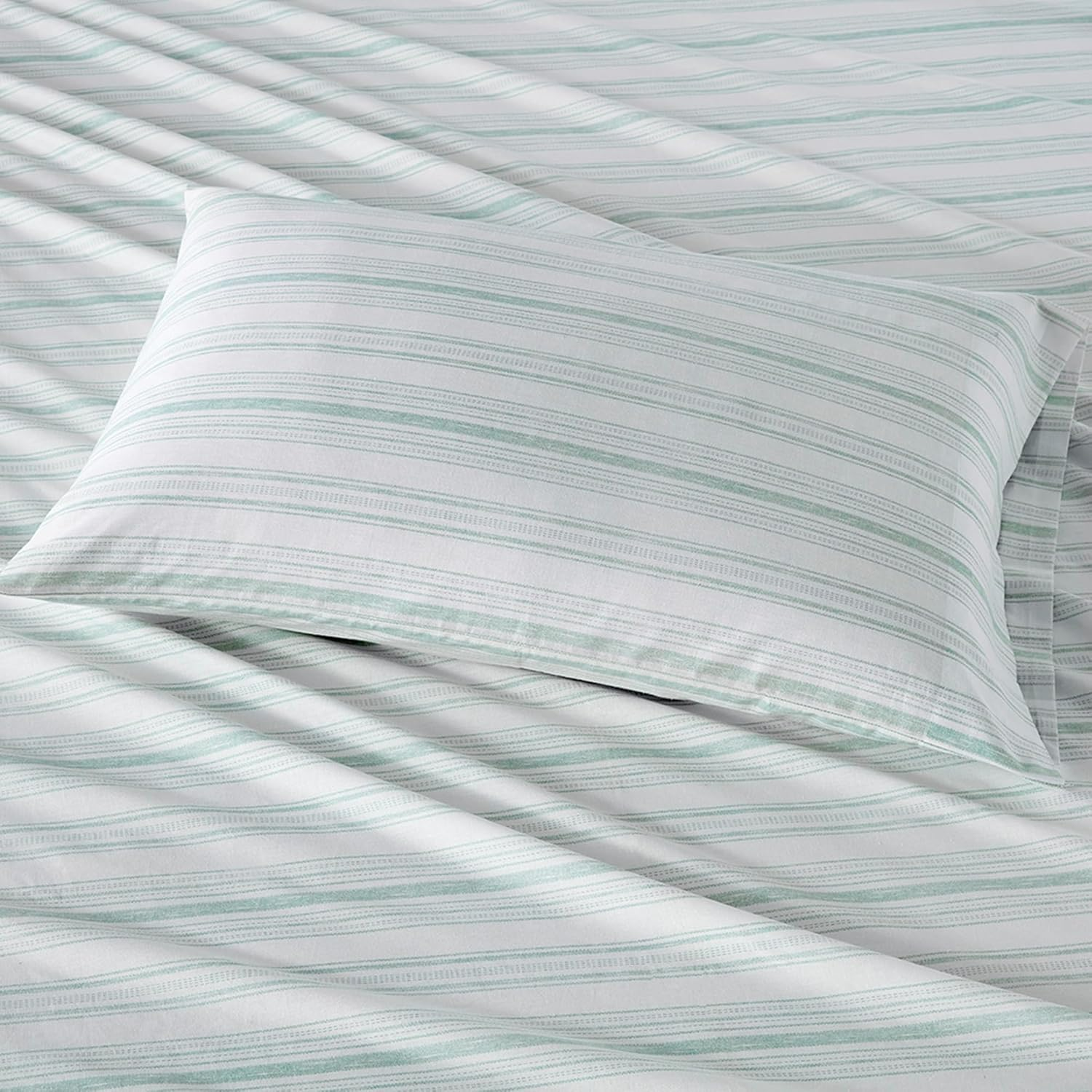 Comfort Spaces 100% Cotton Sheet Set Breathable, Lightweight, Soft with 14" Elastic Pocket Fits up to 16" Mattress, All Season Cozy Bedding, Matching Pillow Case, Full Good Vibes 4 Piece image number 4