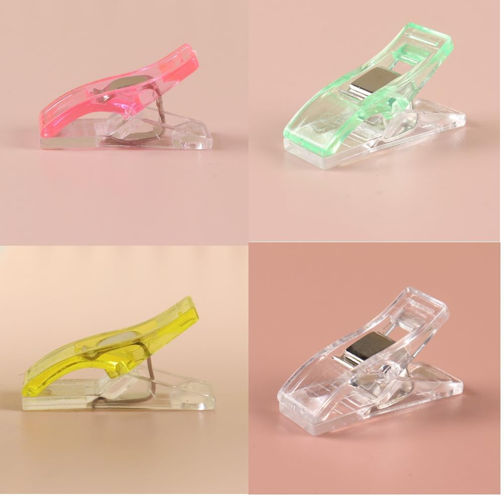 Sewing Clips,100 PCS Sewing Clips Multipurpose Plastic Quilting Clips for Quilting Crafting Wonder Clips, Quilting Accessories to Replace Sewing Pins Pinning and Marking(9 Colors) image number 3