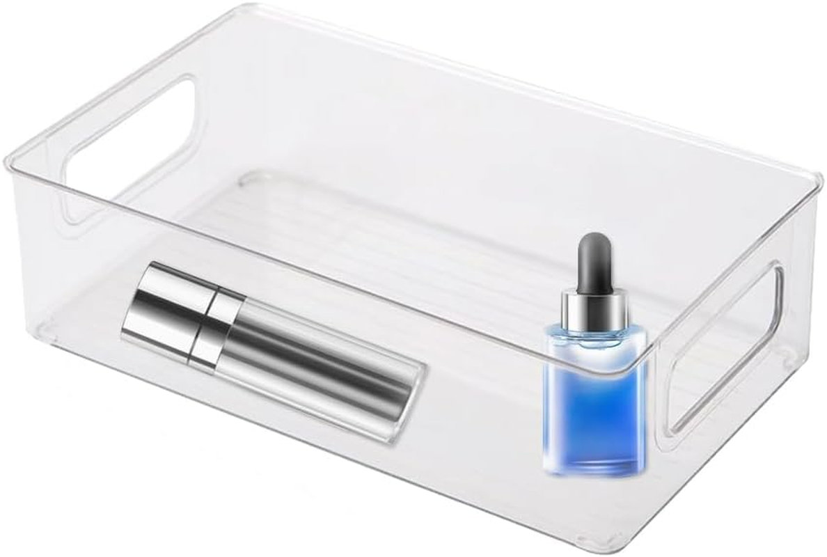 Acrylic Makeup Organizers | Acrylic Drawer Organizer Bins Stackable | Large Capacity Desktop Dorm Drawer Storage Rack for Palettes image number 5