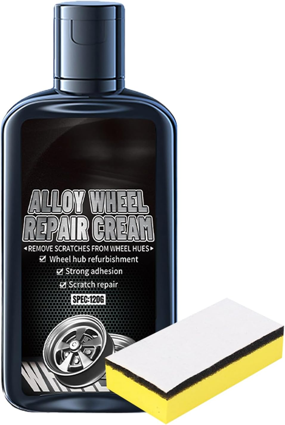 Wheel Scratch Repair Kit - 120G with Sponge Aluminum Alloy Car Wheel Scratch Repair,Aluminum Alloy Steel Hub Scratch Remover for Vehicles image number 3