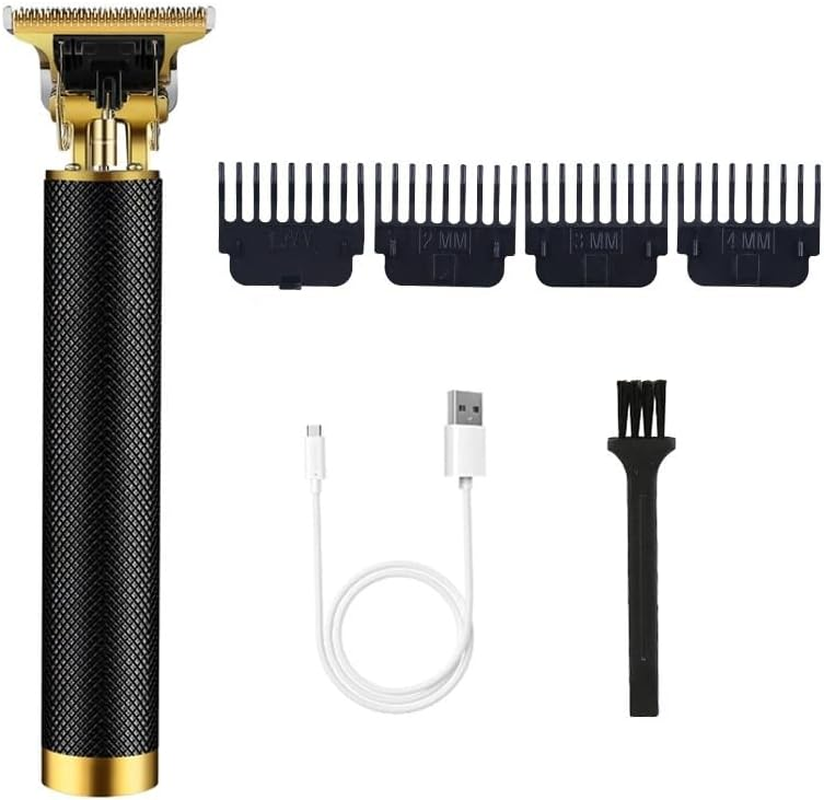 Professional Cordless Hair Clipper and Trimmer for Men, T Blade Zero Gapped Rechargeable Beard Shaver, Hair Cutting Kit with Ear Spoon Tool Set, Black image number 4