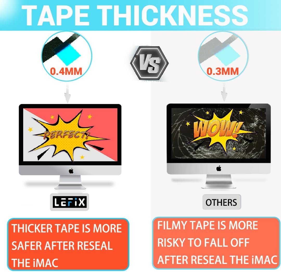 Lefix Replacement Very High Bond(Vhb) Display Adhesive Tape Kit+Opening Cut Wheel Tool Kit for Imac (Retina 5K, 27-Inch, 2017) | Imac (Retina 5K, 27-Inch, 2019) image number 5