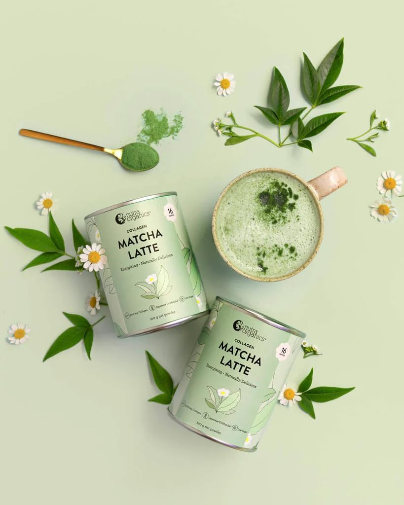 Nutra Organics Collagen Matcha Latte 100G | Antioxidant with Collagen Peptides | for Glowing Skin, Sharpen & Vitalise Mind (16 Serves) image number 6