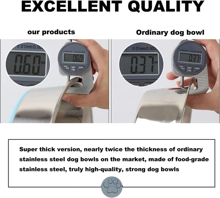 SUOXU Heavy Stainless Steel Dog Bowls,Large Dog Bowl with Non-Slip Silicone Bases,Pet Feeding Bowls,2500Ml Large Dog Feeder Bowls and Water Bowls(Xl-26Cm) image number 7