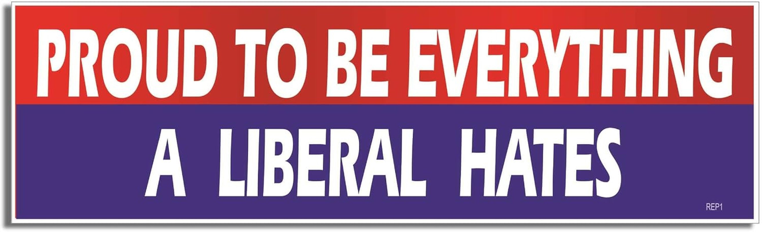 Gear Tatz - Proud to BE Everything a Liberal Hates - Political Bumper Sticker - 3 X 10 Inches - Professionally Made in the USA - Vinyl Car Decal image number 1