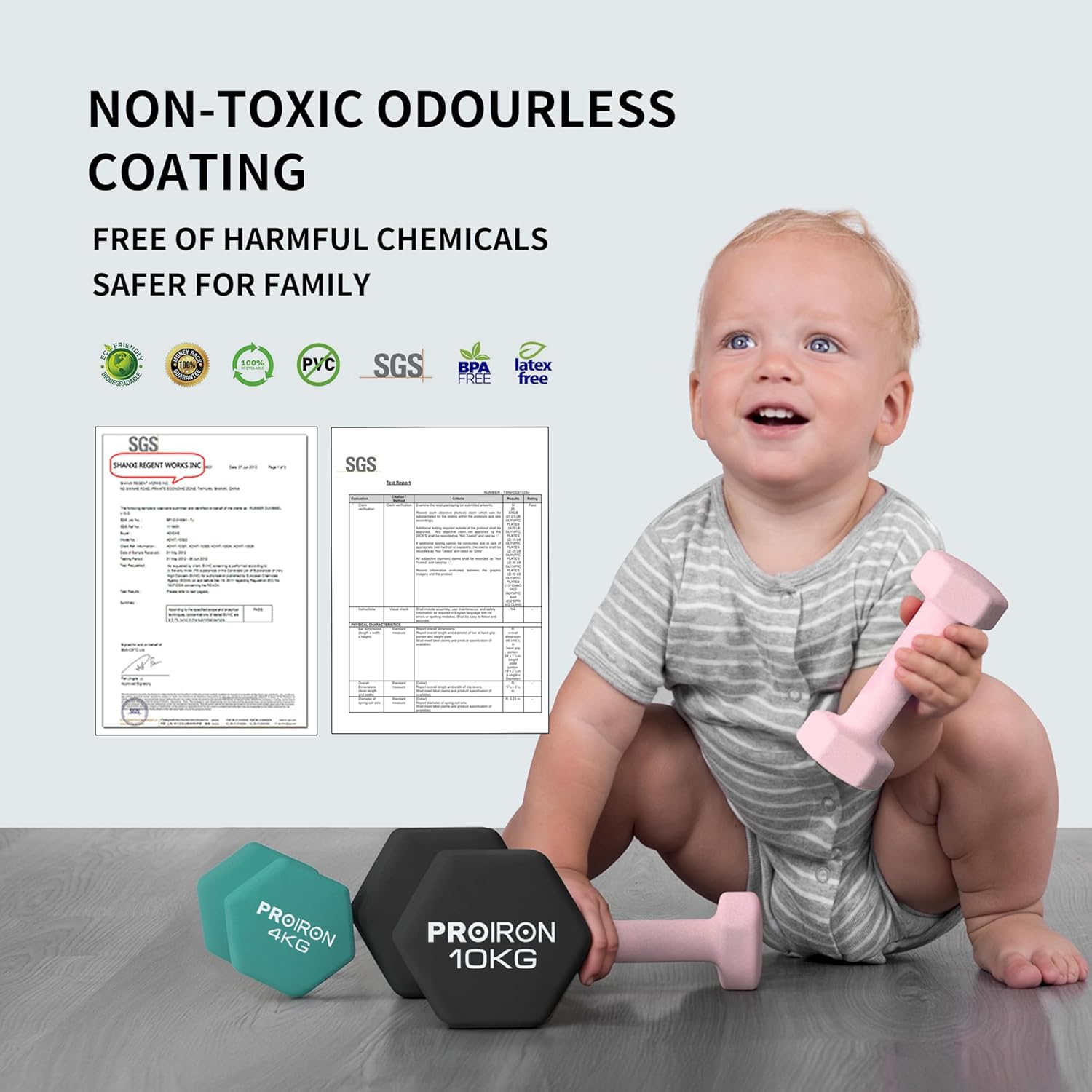 PROIRON Dumbbells Hexagonal Dumbbells Pair Anti-Slip Neoprene Dumbbell Soft-Touch Grip Hand Weights Home Gym Exercise - D-Yellow-2 X 3Kg image number 6