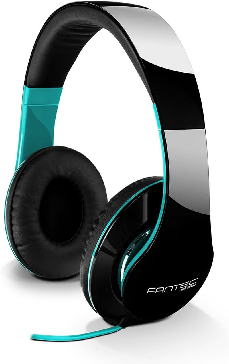 FANTEC 1813 SHP-3 On-Ear Stereo Hifi Headphones with Hands-Free Function, Integrated Microphone, 1-Button Remote Control, Removable Textile Cable, 3.5 Mm Jack Plug White/Black