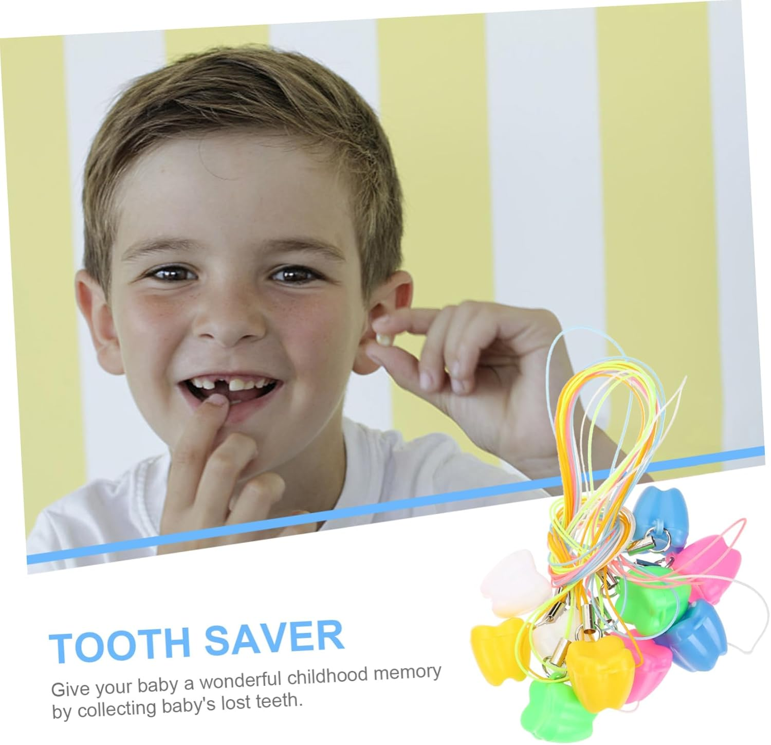Zerodeko 30Pcs Professional Tooth Saver Box for Boys and Girls Reusable Tooth Necklace Holder