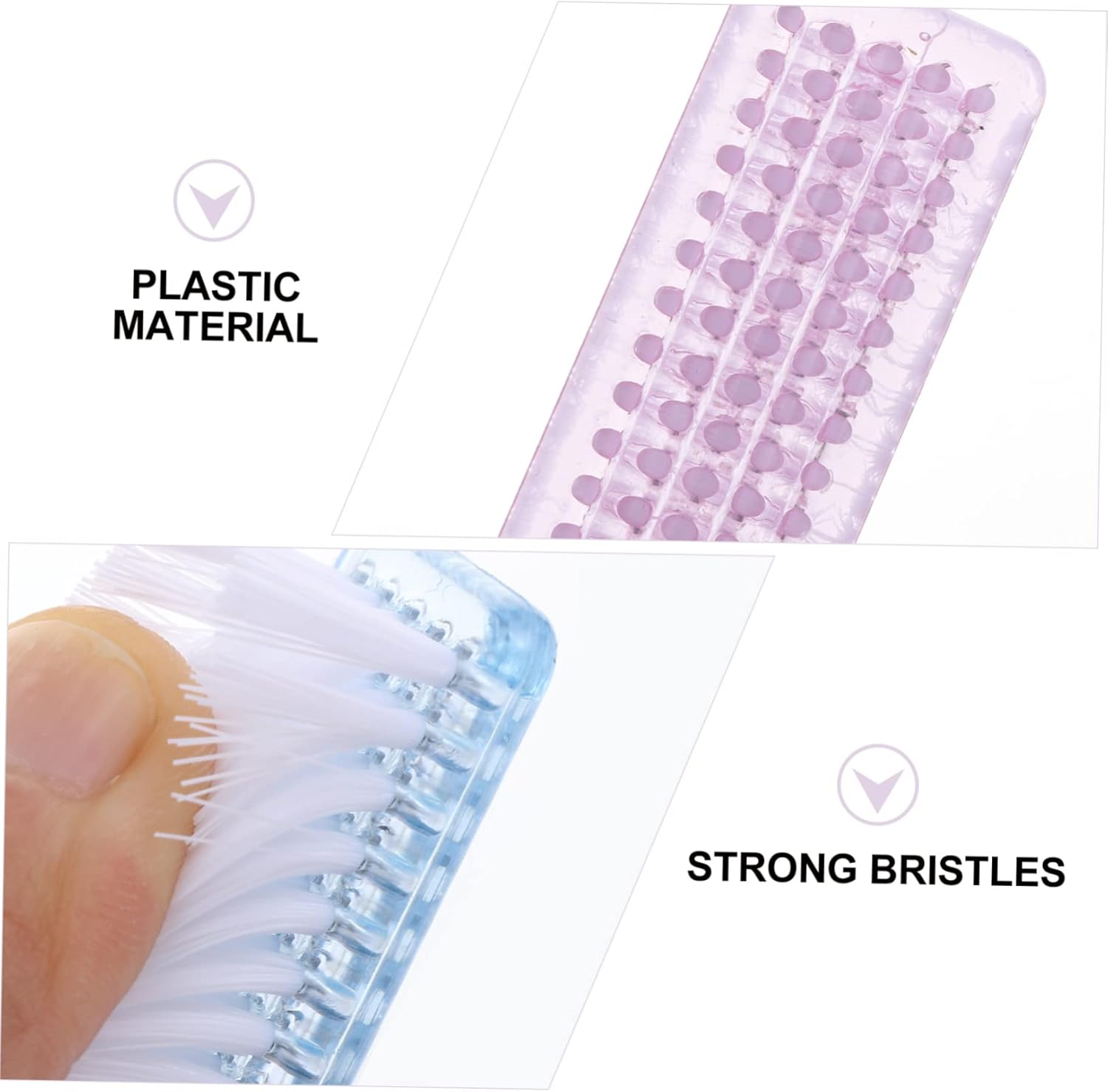 ADOCARN 10Pcs Handle Nail Fingernail Brush Set Nail Cleaning Brush for Hand Fingertip Toe Kitchen Bathroom Garden Ergonomic Design image number 1