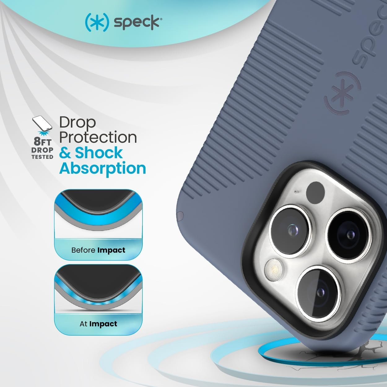 Speck Iphone 16 Pro Max CANDYSHELL Grip +MS Mystery Blue/Faded Denim image number 1