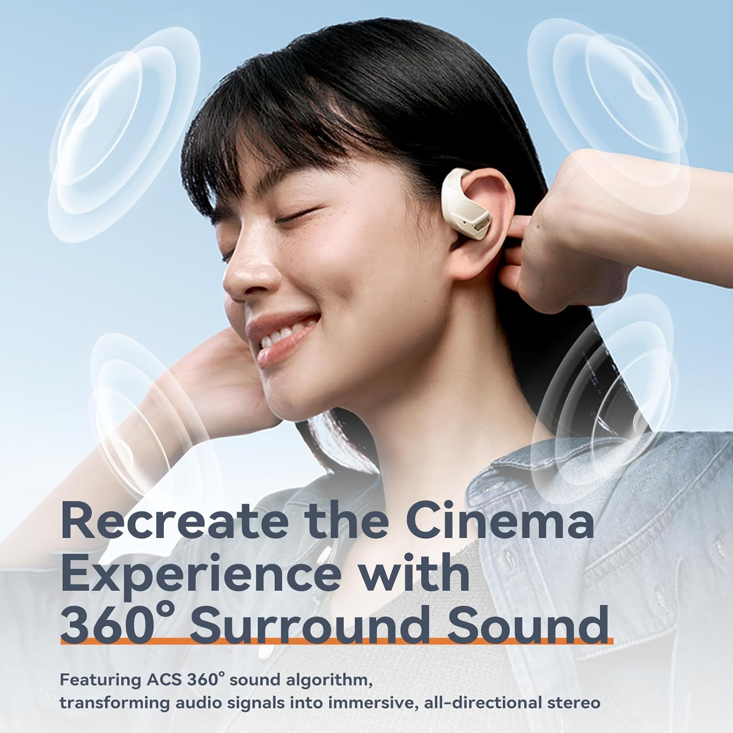 Sanag G1S Open Ear Headphones Wireless Bluetooth 5.4, Best Lightweight Air Conduction Headset, 360&deg; Stereo Sound, 60H Playtime, Location Search, Ear Earbuds for Running Workouts Sport image number 4