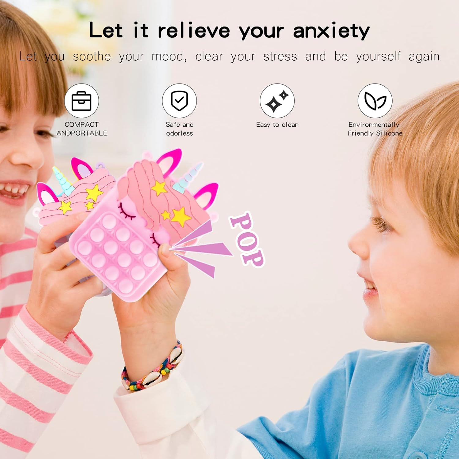 Push Bubble Sensory Pop Simple Fidget Handbag, Push Bubble Fidget Sensory Toys Crossbody Handbag Shoulder Bag, Silicone Small Purse Relieve Stress Relief Bag Dimple Toy for Kid Adult. (Pink) image number 4