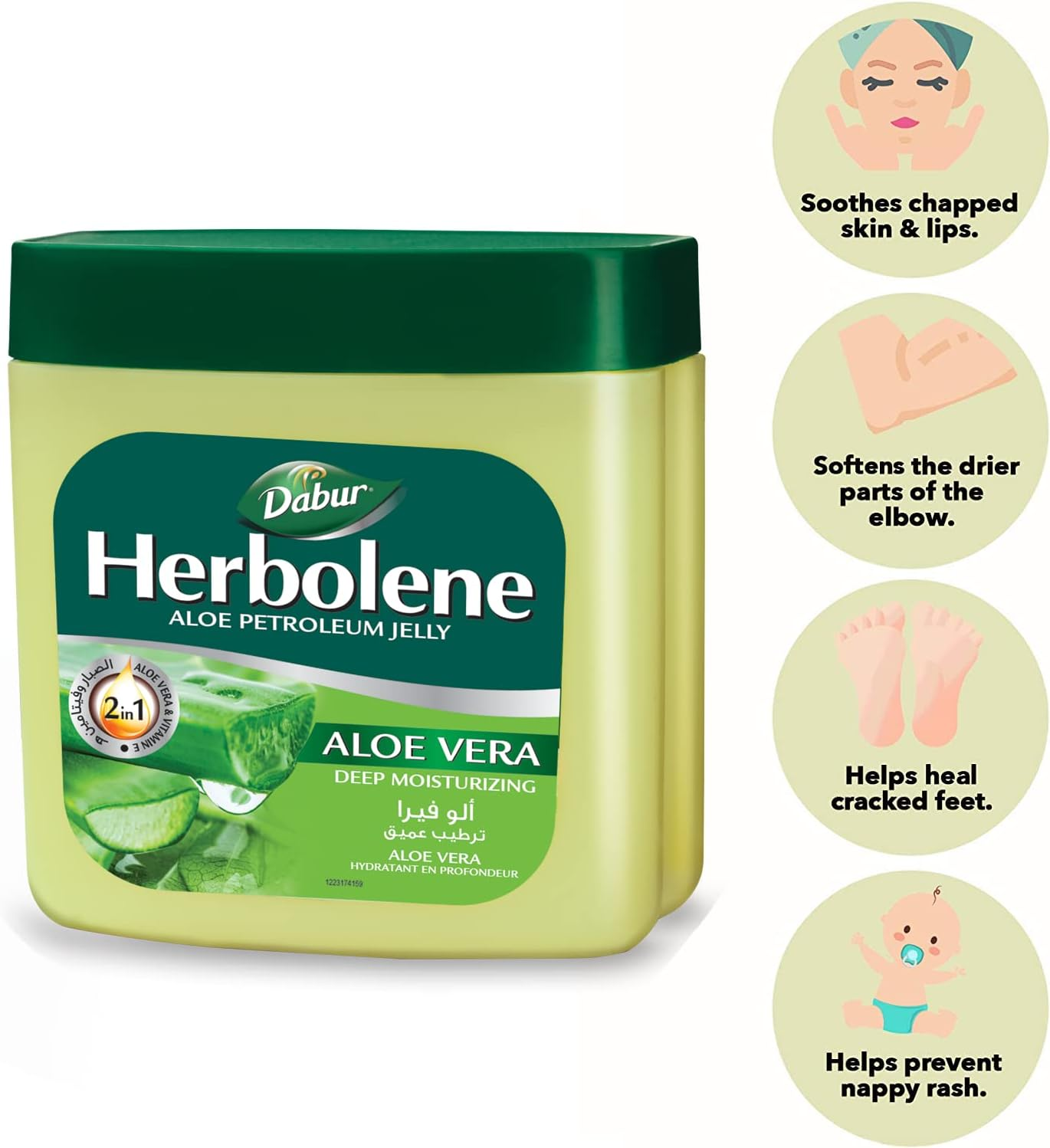 Dabur Herbolene Petroleum Jelly, 225 Ml image number 2