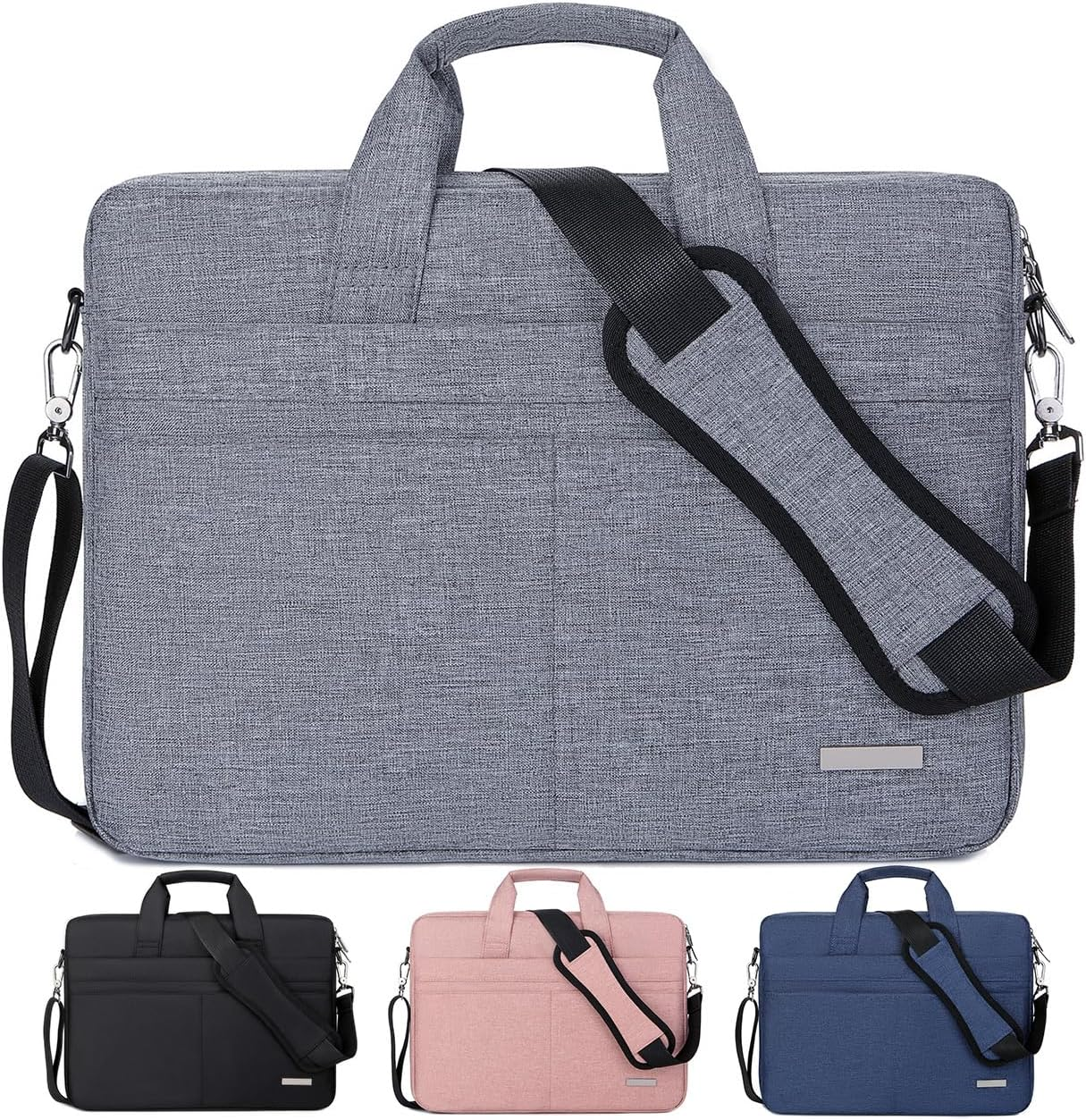 FALAZAR Laptop Bag 15.6 Inch for Men Women Laptop Carrying Case Business Briefcase Waterproof Computer Messenger Bag Office Work Shoulder Bag with Shoulder Strap, Black Grey Blue Pink