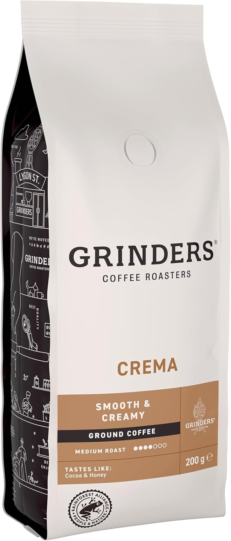 Grinders Crema Ground Coffee, 200G image number 2