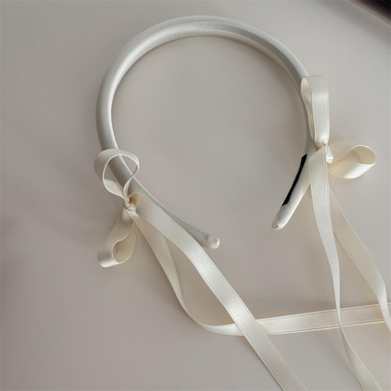 Headband, Hair Accessories for Women, Girls, Bride, Fashion Flower Girl Headbands, Hair Band Headpiece with Tassels (Beige) image number 1