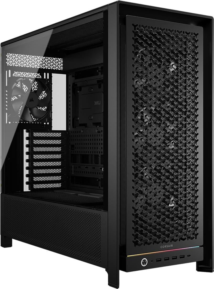 CORSAIR Frame 5000D RS Modular High Airflow Mid-Tower PC Case &ndash; 4X Pre-Installed RS Fans, Infinirail Fan Mounting System, GPU Anti-Sag, ASUS BTF, MSI Project Zero, Gigabyte Project Stealth &ndash; Black image number 2