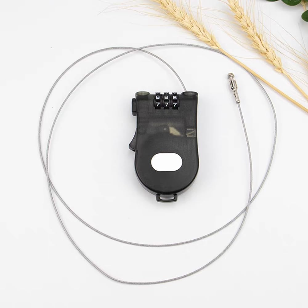 Maizoon 3-Digit Combination Lock with Retractable Cable Adjustable Length up to 1M/3.28Ft Easy to Use Password Reset Button Suitable for Travel Bag Gym Lockers Filing Cabinets 3 Pack image number 3