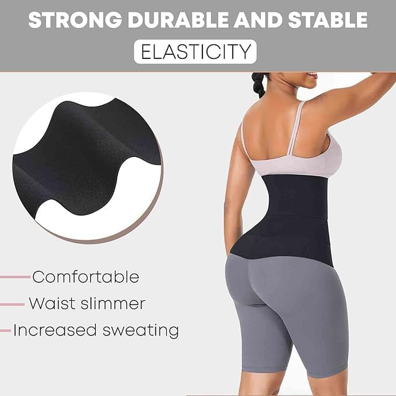 EXYUAU Waist Trainer for Women Lower Belly Fat - Weight Loss Compression Tummy Control Belt plus Size Snatch Me up Bandage Wrap Waist Trimmer Black, Black, One Size