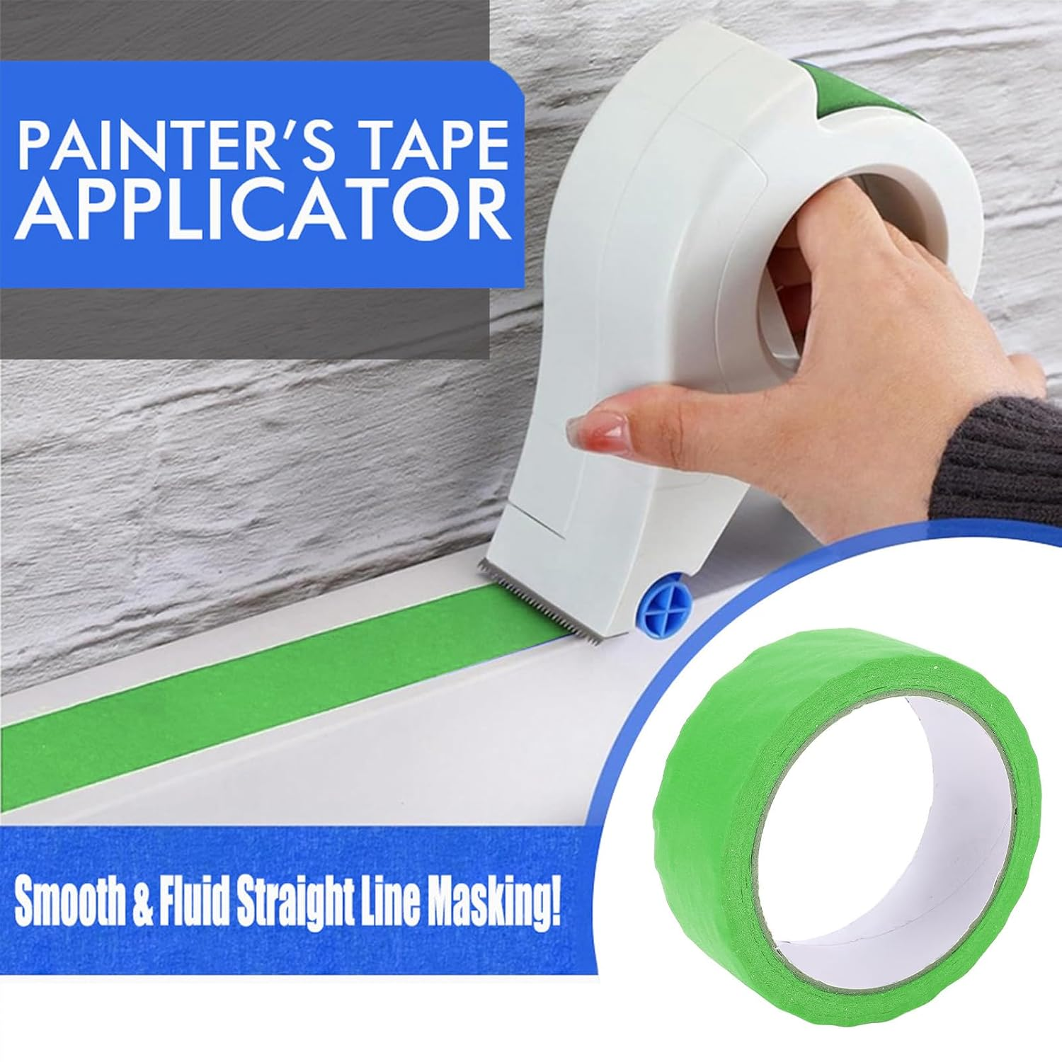 10 Rolls Green Painters Tape, Adhesive Masking Tape, Multisurface Painter'S Tape for Wall Tile Glass Painting Treatment DIY Crafts image number 3